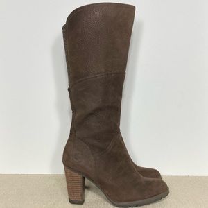 Timberland Womens Brown Suede Earthkeepers Tall Waterproof Heel Boots Size US 7